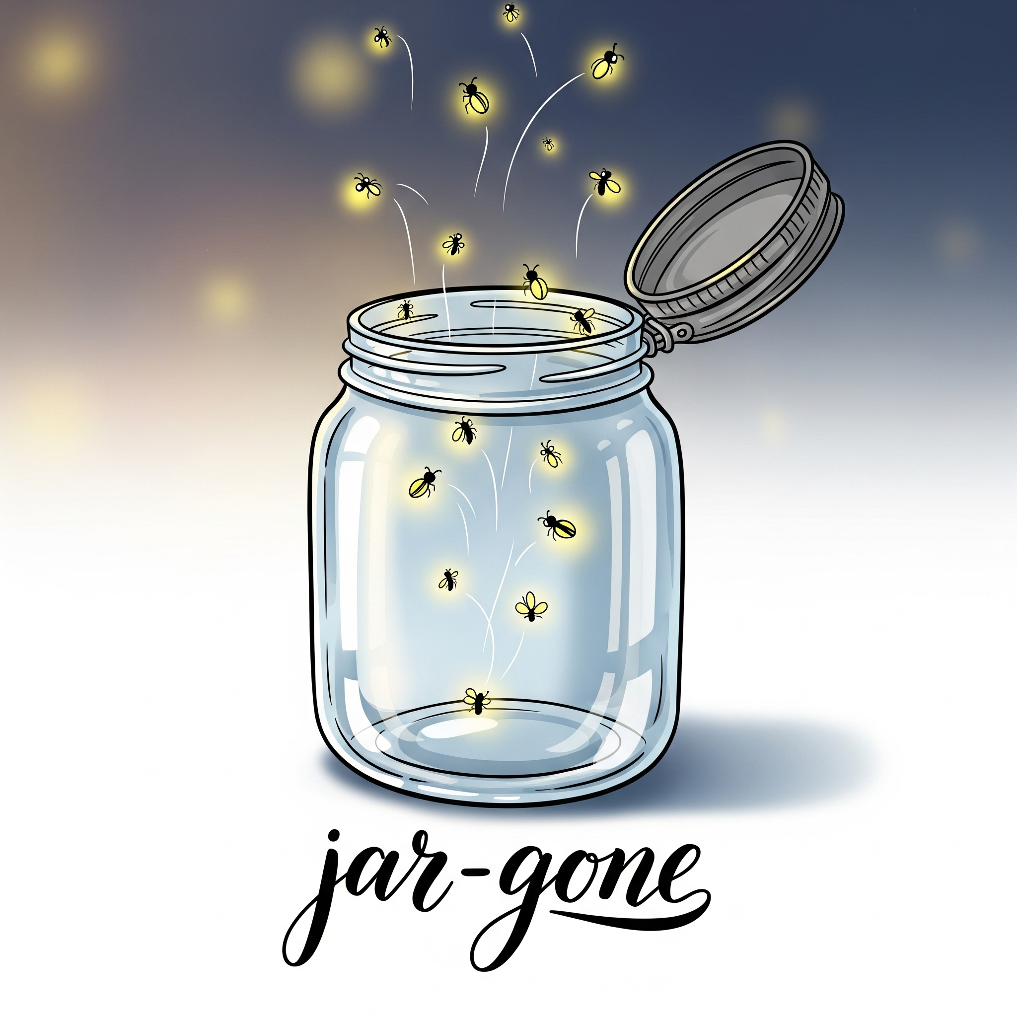 Image of fireflies coming out of jar